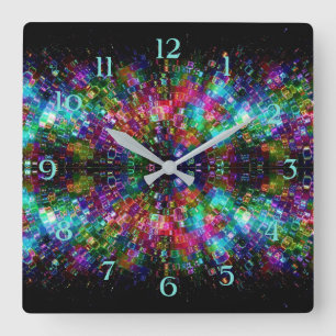 Shattered Glass Spiral Square Wall Clock