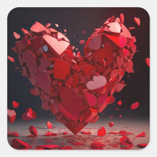 Shattered Heart AI-Generated Sticker (Front)