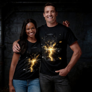 Shattered Lightning Wolf Mystical Dark Fantasy T-Shirt