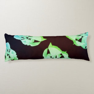 Shattered marble abstract modern art white green   body cushion