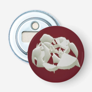Shattered marble abstract modern art white plum bottle opener
