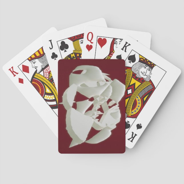 Shattered marble abstract modern art white plum    playing cards (Back)