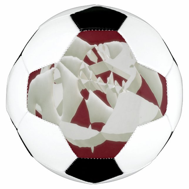 Shattered marble abstract modern art white plum    soccer ball (Front)