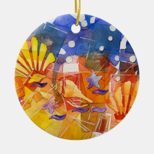 Shattered Ocean Ceramic Ornament (Front)