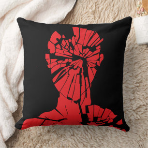 Shattered Red Reflection Cushion