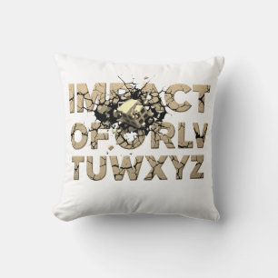 Shattered Rock Text Urban Grunge Art Cushion