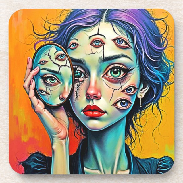 Shattered Self Reflection Art Coaster (Front)