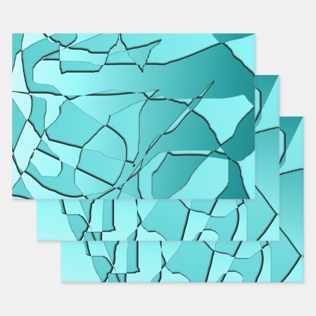 Shattered Teal Wrapping Paper Sheet (Set)