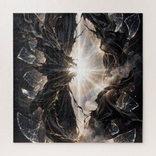 Shattered Veil of Light - Black Gold Luxury Jigsaw Puzzle