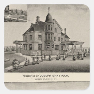 Shattuck residence, McLane Mills Square Sticker