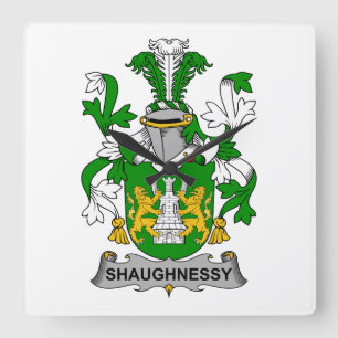 Shaughnessy Family Crest Square Wall Clock