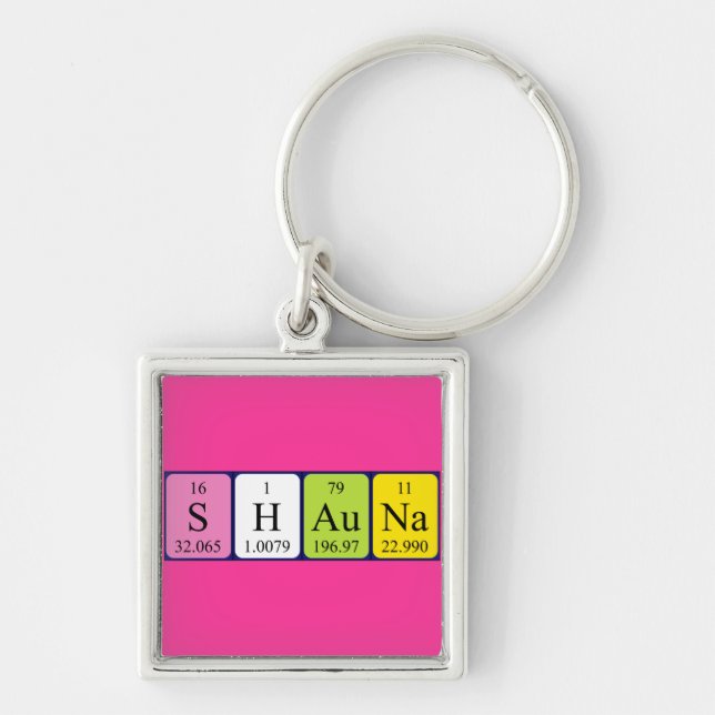 Shauna periodic table name keyring (Front)