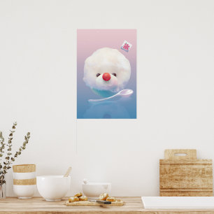 Shaved Ice Pup: Smiling Bichon Summer Dessert Poster