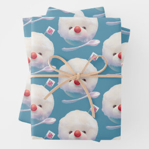 Shaved Ice Pup – Summer Bichon Pattern Wrapping Paper Sheet