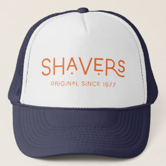 Shavers Trucker Hat with Orange Font