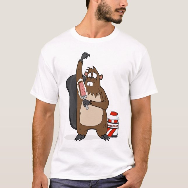 Shaving Beaver T-Shirt (Front)