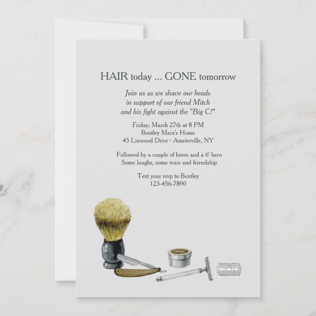 Shaving Elements Invitation (Front)