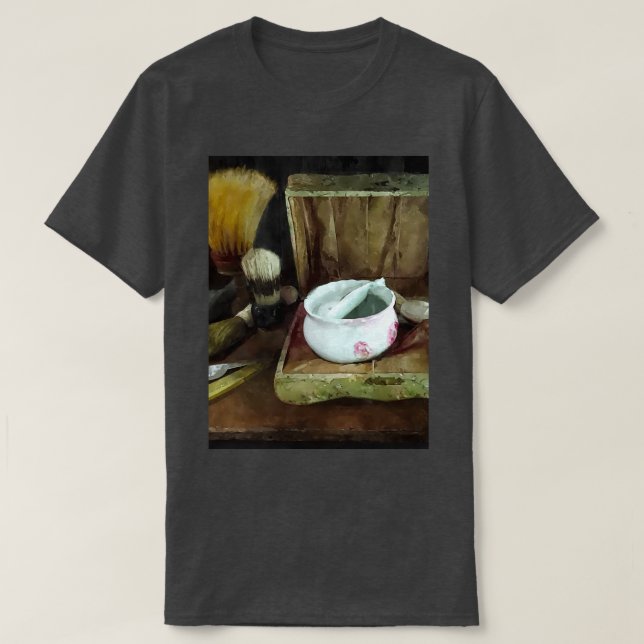 Shaving Mug and Shaving Brushes T-Shirt (Design Front)