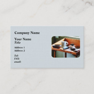 Shaving Mug, Razor and Brushes Business Card
