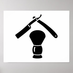 Shaving razor brush poster