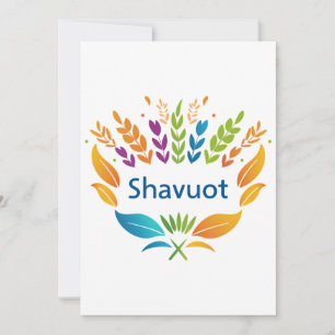 Shavuot - Shavuot Symbol with Colorful Wheat Holiday Card