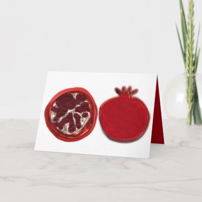 Shavuot sparkly pomegranates card (Front)