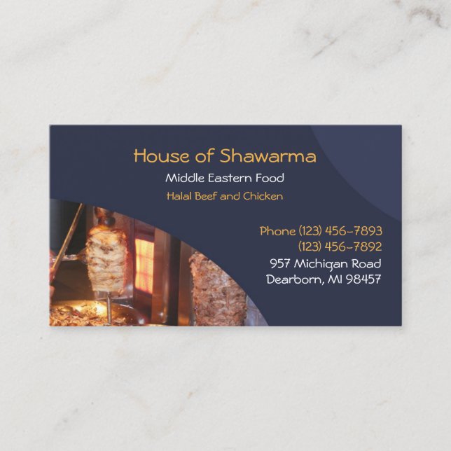 Shawarma Middle Eastern Business Card (Front)