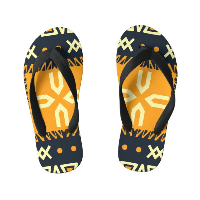 Shawl Design: Indian Batik Square. Kid's Thongs (Footbed)