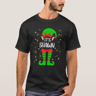 Shawn Elf Personalised First Given Name Christmas T-Shirt