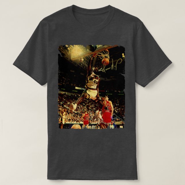 Shawn Kemp Vintage Design Of Basketball T-Shirt (Design Front)