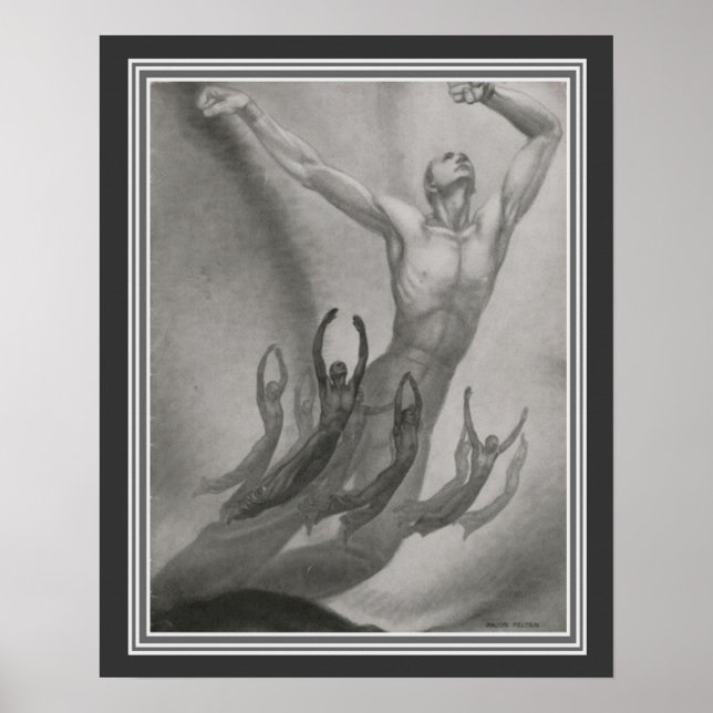 Shawn Men Dancers Art Deco by Major Felten Poster (Front)