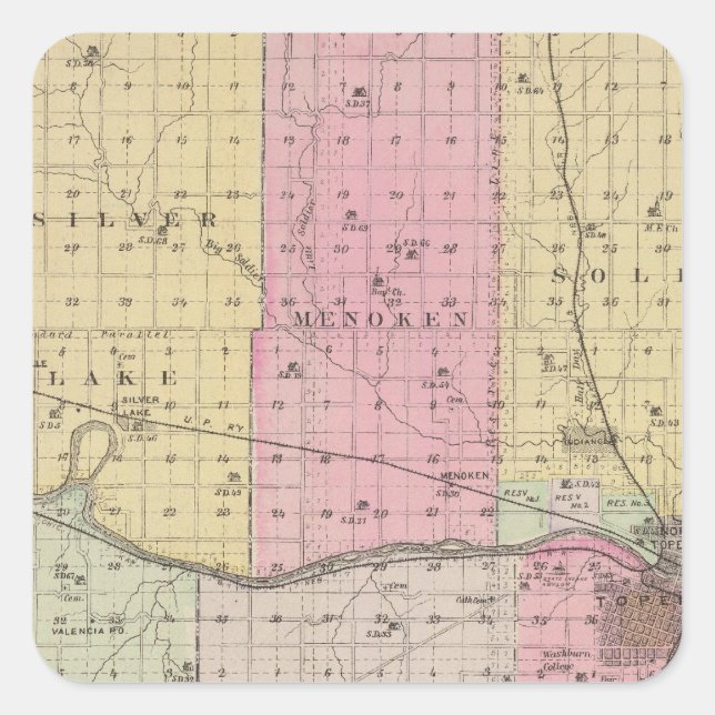 Shawnee County, Kansas Square Sticker (Front)