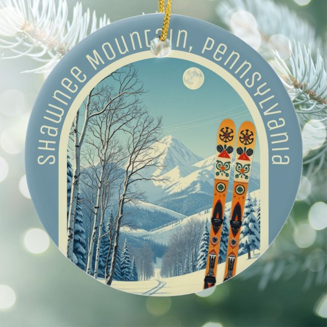 Shawnee Mountain Pennsylvania ski souvenir  Ceramic Ornament (Creator Uploaded)
