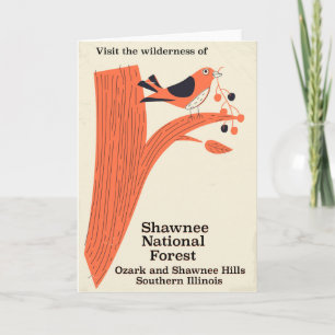 Shawnee National Forest Illinois vintage poster Holiday Card