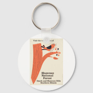 Shawnee National Forest Illinois vintage poster Key Ring