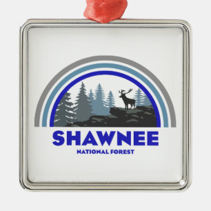 Shawnee National Forest Rainbow Deer Metal Ornament