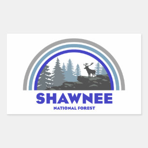 Shawnee National Forest Rainbow Deer Rectangular Sticker