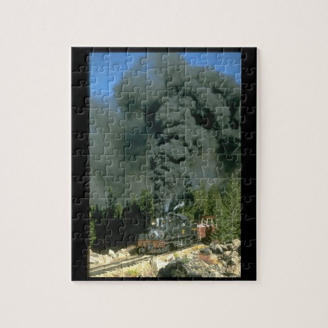 Shay No. 12 blackens the sky on_Steam Trains Jigsaw Puzzle (Vertical)