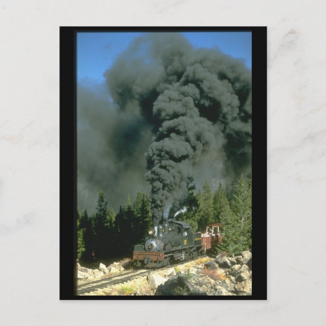 Shay No. 12 blackens the sky on_Steam Trains Postcard (Front)