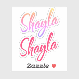 Shayla name cursive lettering x2