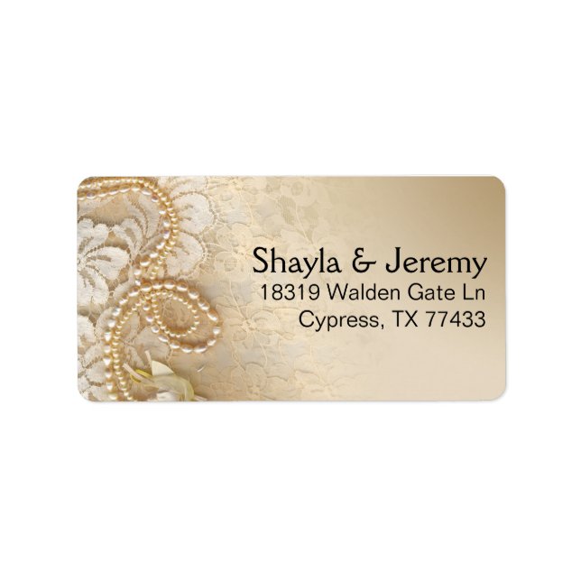 Shayla Pearls and Lace Mailing | eggshell Label (Front)