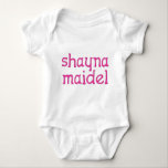 Shayna Maidel Baby Bodysuit<br><div class="desc">Tee's,  onsies,  buttons,  magnets and more for your shayna maidel. All products are customisable: change the product,  backgournd colour,  add a border,  or make a photocard. The perfect Chanukah gift!</div>