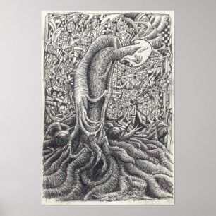 Shayol, ink drawing poster