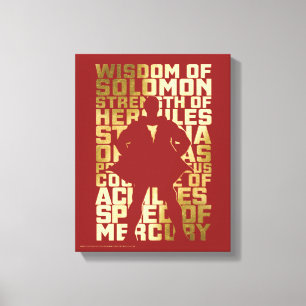 SHAZAM! Abilities Golden Typography Graphic Canvas Print