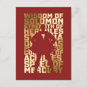 SHAZAM! Abilities Golden Typography Graphic Postcard