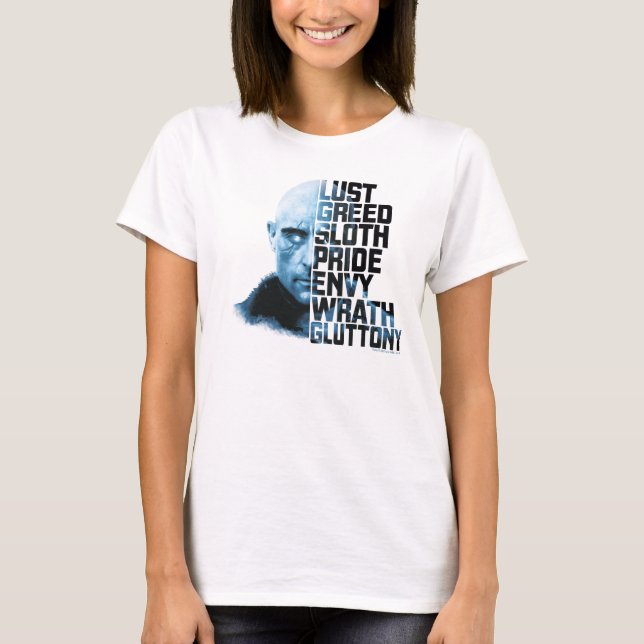 SHAZAM! | Dr. Sivana Seven Deadly Sins Graphic T-Shirt (Front)