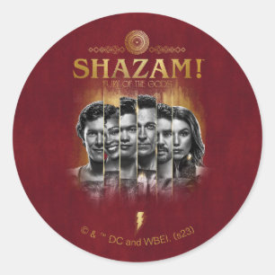 SHAZAM! Fury of the Gods   Character Photo Bars Classic Round Sticker