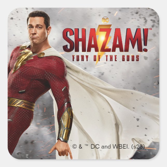 SHAZAM! Fury of the Gods | Hang Loose Movie Poster Square Sticker (Front)