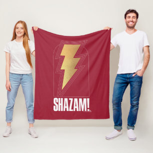 SHAZAM! Fury of the Gods   Lightning Bolt Badge Fleece Blanket