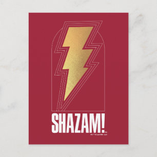 SHAZAM! Fury of the Gods   Lightning Bolt Badge Postcard